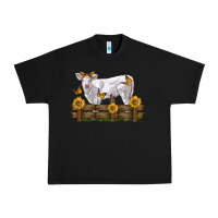 Charolais Calf With Sunflowers Urban Heavy Tee | Teevron