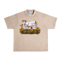French Oak charolais calf with sunflowers Urban Heavy Tee - LillyAllenDesigns