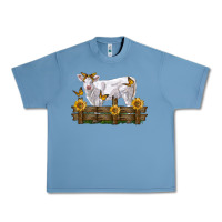 Pebble Blue charolais calf with sunflowers Urban Heavy Tee - LillyAllenDesigns