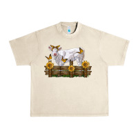 Sandshell charolais calf with sunflowers Urban Heavy Tee - LillyAllenDesigns
