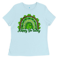 Baby Blue st. patrick's day happy go lucky Ladies Tee - RanaPortraitStore