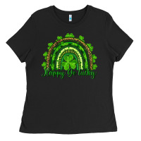 Black st. patrick's day happy go lucky Ladies Tee - RanaPortraitStore