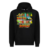 Black Fiesta siesta tequila repeat Premium Hoodie - FaDigitalArtStudio