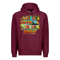 Burgundy Fiesta siesta tequila repeat Premium Hoodie - FaDigitalArtStudio