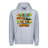 Heather Grey Fiesta siesta tequila repeat Premium Hoodie - FaDigitalArtStudio