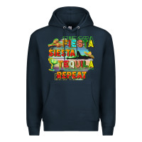 Navy Fiesta siesta tequila repeat Premium Hoodie - FaDigitalArtStudio