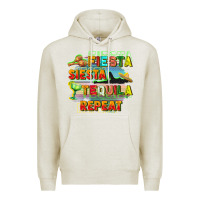 Oatmeal Heather Fiesta siesta tequila repeat Premium Hoodie - FaDigitalArtStudio