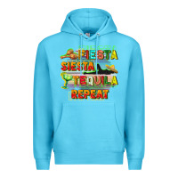 Ocean Blue Fiesta siesta tequila repeat Premium Hoodie - FaDigitalArtStudio