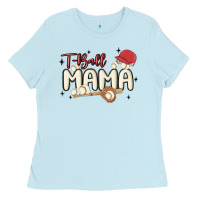 Baby Blue t ball mama baseball Ladies Tee - MaliasSmallBusiness