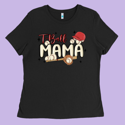 T Ball Mama Baseball Ladies Tee Designed By Maliassmallbusiness
