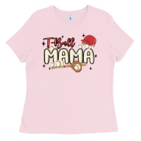 Bubblegum Pink t ball mama baseball Ladies Tee - MaliasSmallBusiness