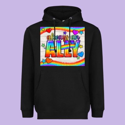Always An Ally Pride Lgbtq+ Tumbler Heavyweight Hoodie Designed By Bundleandbundleshop