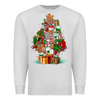 Dove Grey nurse christmas tree Premium Sweatshirt - FaDigitalArtStudio