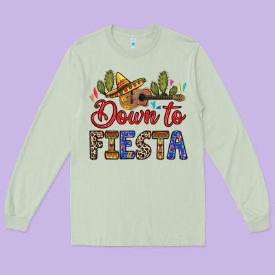 Down To Fiesta Long Sleeve Tee Designed By Ranaportraitstore