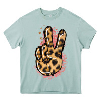 Arona Pink Glitter Leopard Peace Sign Heavy Core Tee - Jasminsmagicworld