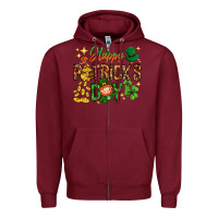 Burgundy Happy St. Patrick's Day Zipper Hoodie - HowdyJamesFarm