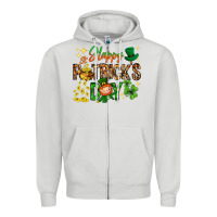 Dove Grey Happy St. Patrick's Day Zipper Hoodie - HowdyJamesFarm