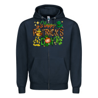 Navy Happy St. Patrick's Day Zipper Hoodie - HowdyJamesFarm