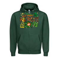 Sports Green Happy St. Patrick's Day Zipper Hoodie - HowdyJamesFarm
