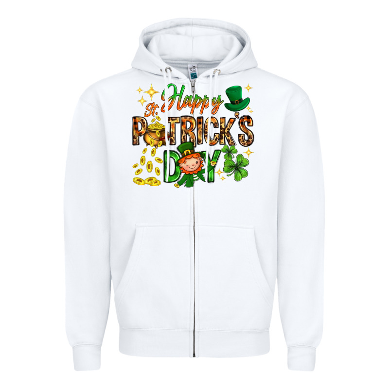 Happy St. Patrick's Day Zipper Hoodie by HowdyJamesFarm | Teevron