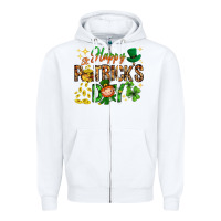 White Happy St. Patrick's Day Zipper Hoodie - HowdyJamesFarm