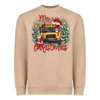 Mushroom merry christmas school bus Heavyweight Sweatshirt - texasbilliewilder