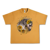 Peanut Butter arabian horse with sunflowers Urban Heavy Tee - LillyAllenDesigns