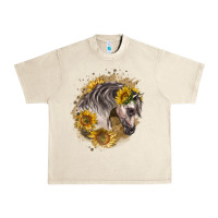 Sandshell arabian horse with sunflowers Urban Heavy Tee - LillyAllenDesigns