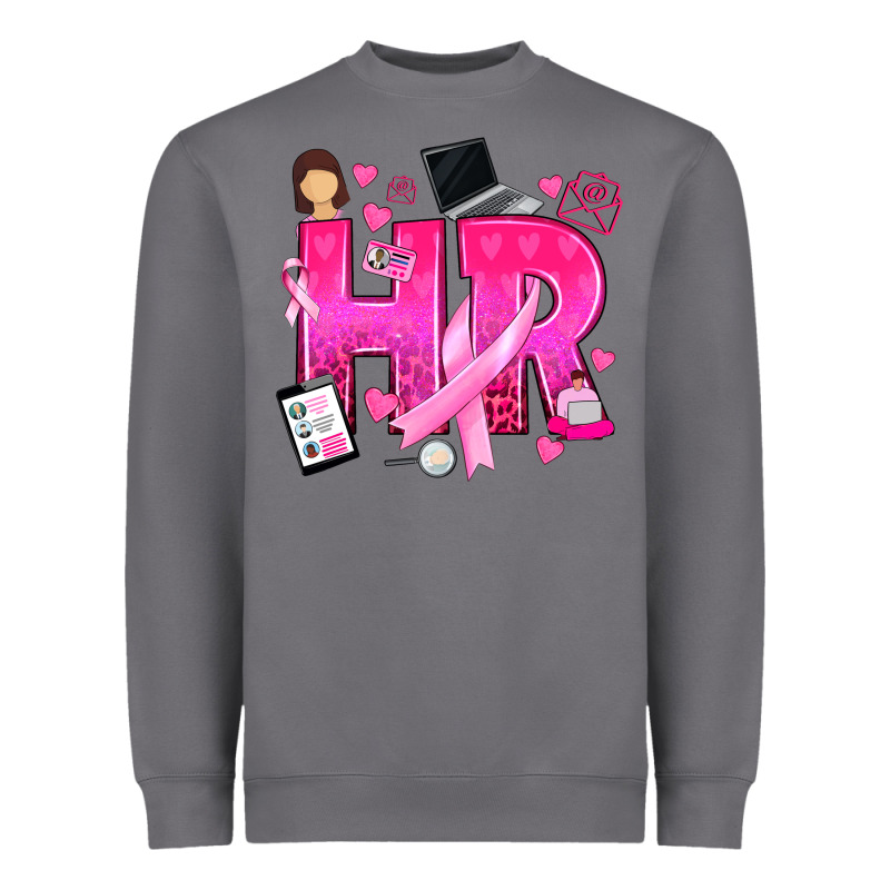 Breast Cancer Hr Human Resources Heavyweight Sweatshirt by texasbilliewilder | Teevron