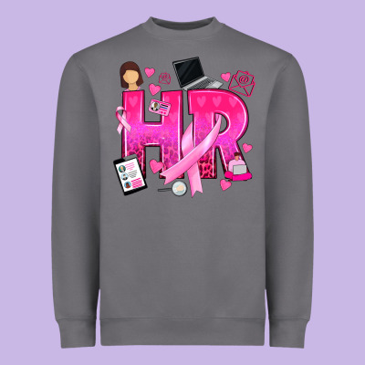 Breast Cancer Hr Human Resources Heavyweight Sweatshirt Designed By Texasbilliewilder