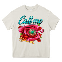 Cream call me roses and pink telephone Heavy Core Tee - AdoDesignShop