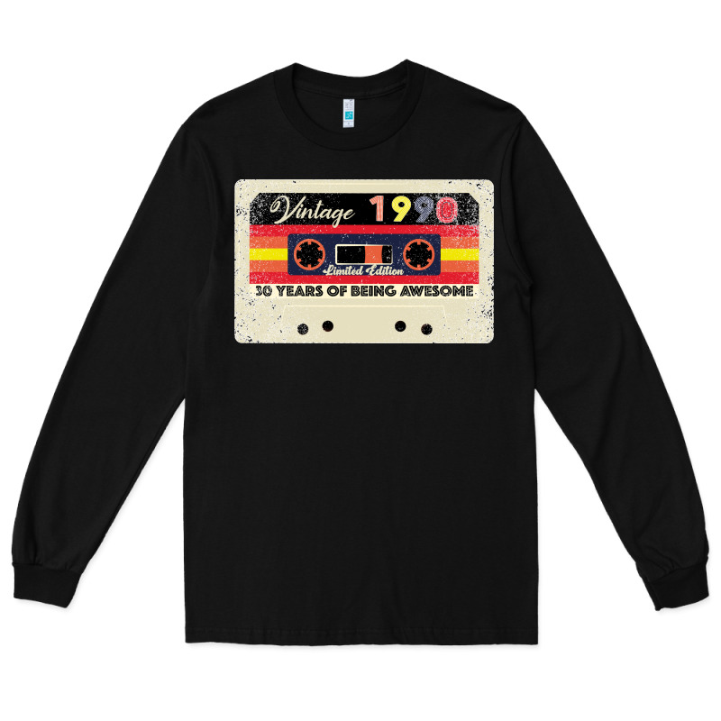 30th Birthday 30 Years 1990 Retro Tape Cassette Long Sleeve Tee by Bettercallsaul | Teevron