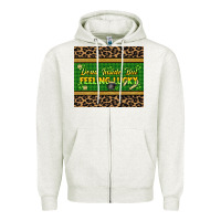 Oatmeal Heather Dead inside but feeling lucky 20oz skinny tumbler Zipper Hoodie - HowdyJamesFarm