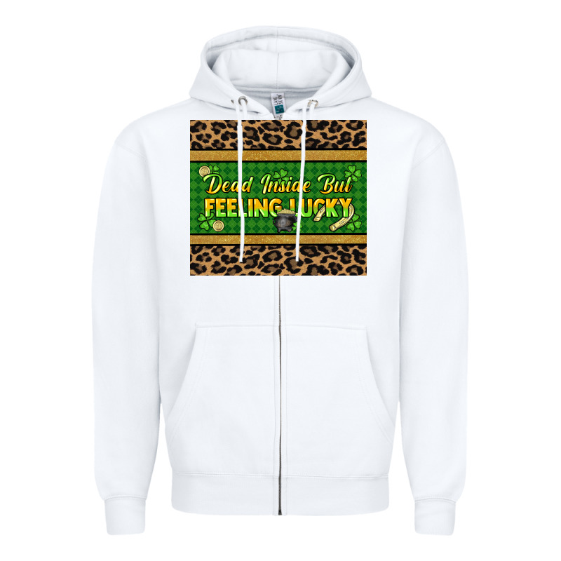 Dead Inside But Feeling Lucky 20oz Skinny Tumbler Zipper Hoodie by HowdyJamesFarm | Teevron