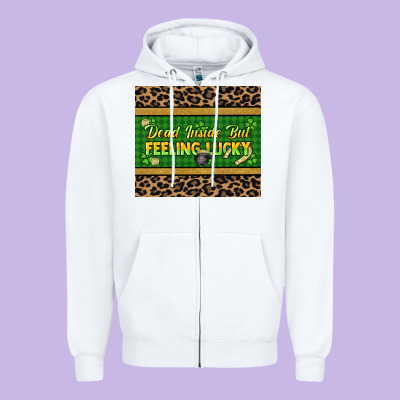 Dead Inside But Feeling Lucky 20oz Skinny Tumbler Zipper Hoodie Designed By Howdyjamesfarm