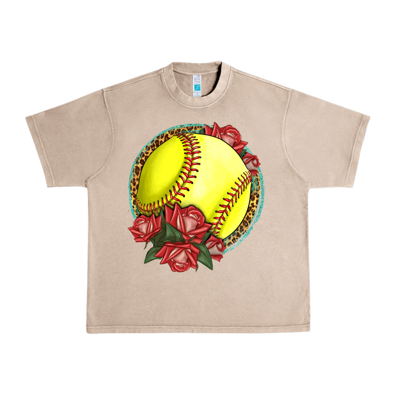 Western Softball With Roses Urban Heavy Tee by LillyAllenDesigns | Teevron