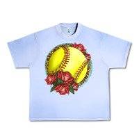 Grape Ice Western Softball With Roses Urban Heavy Tee - LillyAllenDesigns