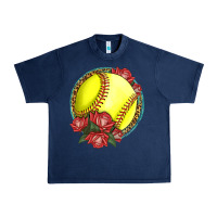 Navy Western Softball With Roses Urban Heavy Tee - LillyAllenDesigns