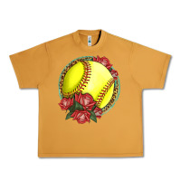 Peanut Butter Western Softball With Roses Urban Heavy Tee - LillyAllenDesigns