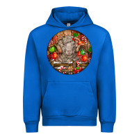 Cobalt Christmas Merino Wool Sheep Urban Hoodie - LillyAllenDesigns