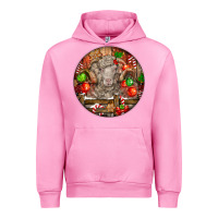 Fuchsia Pink Christmas Merino Wool Sheep Urban Hoodie - LillyAllenDesigns