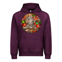 Mauve Wine Christmas Merino Wool Sheep Urban Hoodie - LillyAllenDesigns