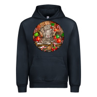 Navy Christmas Merino Wool Sheep Urban Hoodie - LillyAllenDesigns