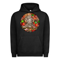 Pigment Black Christmas Merino Wool Sheep Urban Hoodie - LillyAllenDesigns