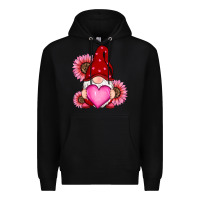 Black valentines day with sunflowers gnomes Premium Hoodie - RanaPortraitStore