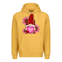 Mustard valentines day with sunflowers gnomes Premium Hoodie - RanaPortraitStore