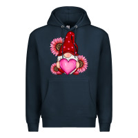 Navy valentines day with sunflowers gnomes Premium Hoodie - RanaPortraitStore