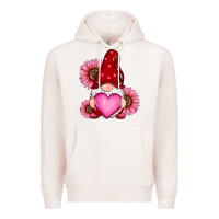 Pale Pink valentines day with sunflowers gnomes Premium Hoodie - RanaPortraitStore