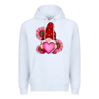 White valentines day with sunflowers gnomes Premium Hoodie - RanaPortraitStore