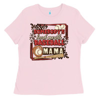Bubblegum Pink somebody's loud mouth baseball mama Ladies Tee - MaliasSmallBusiness